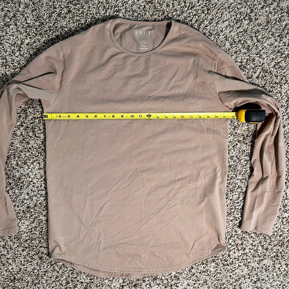 BYLT Drop-Cut Lux Long Sleeve Tee Shirt Light Brown Men's Size Large - Picture 5 of 7
